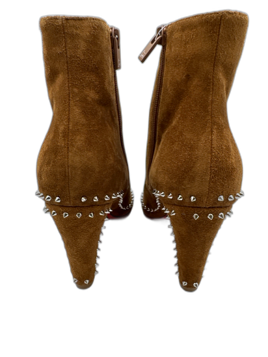Christian Louboutin Shoe Size 41.5 Brown Suede Pointed Toe Studs Ankle Booties Brown / 41.5