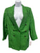 Smythe Size 16 Green Linen & Silk Double Breasted 3/4 Sleeve Blazer Jacket Green / 16