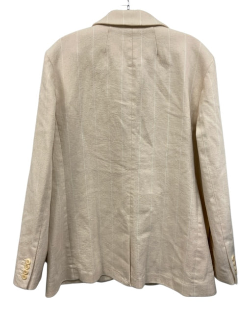 J. Crew Size 14 Beige & White Cotton Blend Pinstripe Drawstring Blazer Pant Set Beige & White / 14