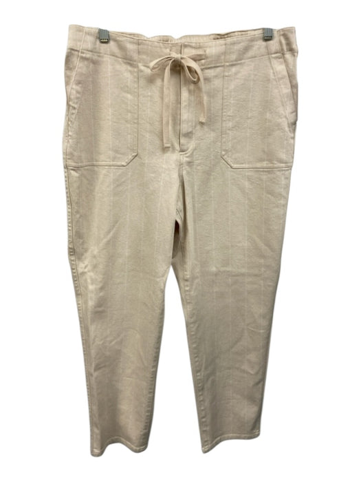 J. Crew Size 14 Beige & White Cotton Blend Pinstripe Drawstring Blazer Pant Set Beige & White / 14