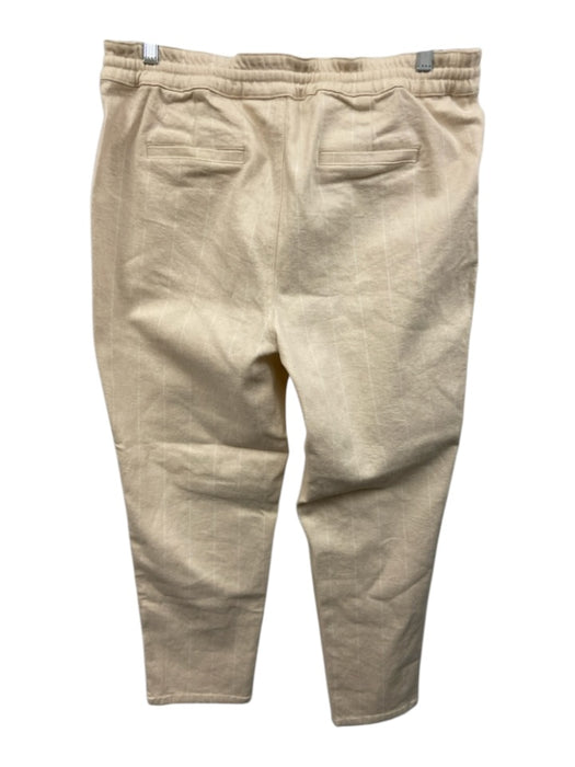 J. Crew Size 14 Beige & White Cotton Blend Pinstripe Drawstring Blazer Pant Set Beige & White / 14