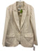 J. Crew Size 14 Beige & White Cotton Blend Pinstripe Drawstring Blazer Pant Set Beige & White / 14