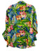 Lauren Ralph Lauren Size L Green, Blue, Multi Linen Floral Long Sleeve Top Green, Blue, Multi / L
