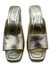 Jimmy Choo Shoe Size 41 Gold Leather Metallic Mule Cork Heel Platform Wedges Gold / 41