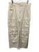 Alice + Olivia Size 14 Ivory White Lyocell blend Wide Leg Mid Rise Cargo Pants Ivory White / 14