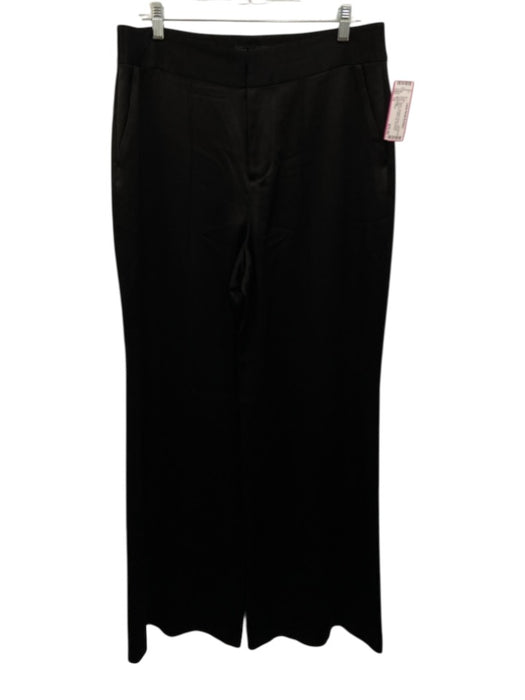Alice + Olivia Size 14 Black Triacetate Blend Pintuck Front Mid Rise Pants Black / 14