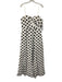 Adrianna Papell Size 14 White & Black Polyester Strapless Polka Dot Gown White & Black / 14