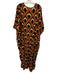 Free People Size One Size Black, Orange & Brown Rayon 3/4 Dolman Sleeve Dress Black, Orange & Brown / One Size