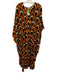 Free People Size One Size Black, Orange & Brown Rayon 3/4 Dolman Sleeve Dress Black, Orange & Brown / One Size
