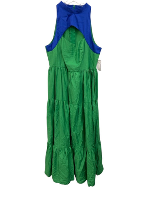 Forever Amelia Size 18 Green & Blue Missing Fabric Tag Sleeveless Tiered Dress Green & Blue / 18
