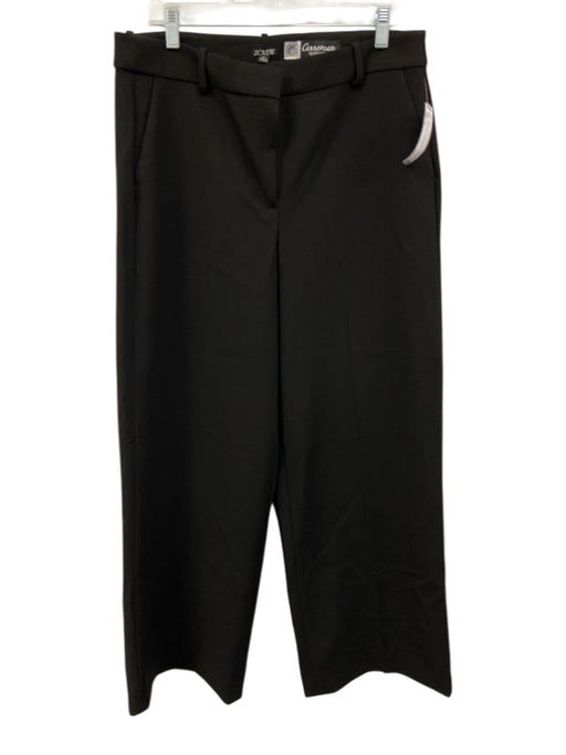 J. Crew Size 14 Black Polyester Blend Trouser Belt Loops Hook & Zip Fly Pants Black / 14