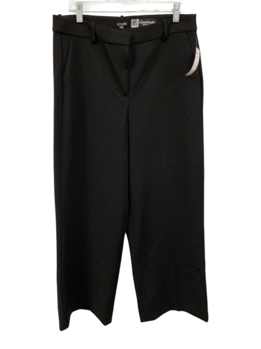 J. Crew Size 14 Black Polyester Blend Trouser Belt Loops Hook & Zip Fly Pants Black / 14