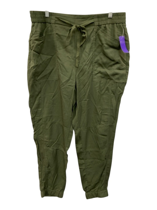 Banana Republic Size 14 Army Fatigue Green Lyocell Elastic Waist Tie Front Pants Army Fatigue Green / 14