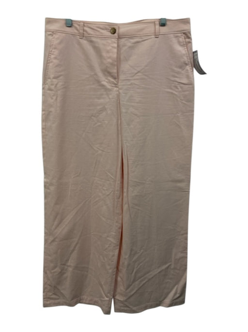 J. Crew Size 14 Light Pink Cotton & Linen Belt Loops High Waist Wide Leg Pants Light Pink / 14