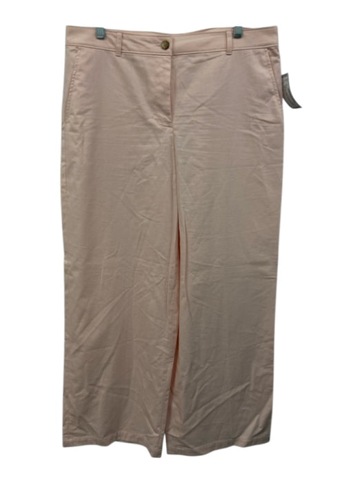J. Crew Size 14 Light Pink Cotton & Linen Belt Loops High Waist Wide Leg Pants Light Pink / 14