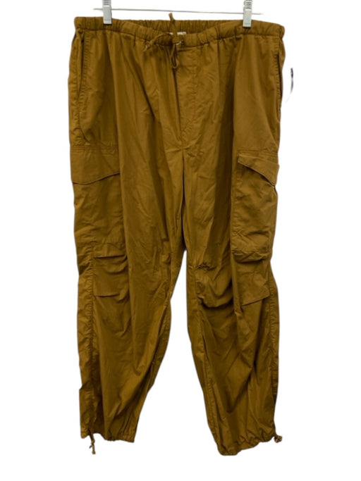 Pilcro Size L Mustard Brown Cotton Elastic & Drawstring Waist Barrel Leg Pants Mustard Brown / L
