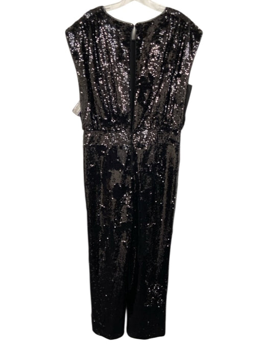 Aidan Aidan Mattox Size 14 Black Polyester Fully Sequined Sleeveless Jumpsuit Black / 14