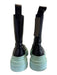 Bottega Veneta Shoe Size 41 Black & Seafoam Leather Upper Round Toe Wavy Boots Black & Seafoam / 41