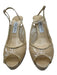 Jimmy Choo Shoe Size 40 Beige Lace Upper Peep Toe Patent Trim Slingbacks Beige / 40