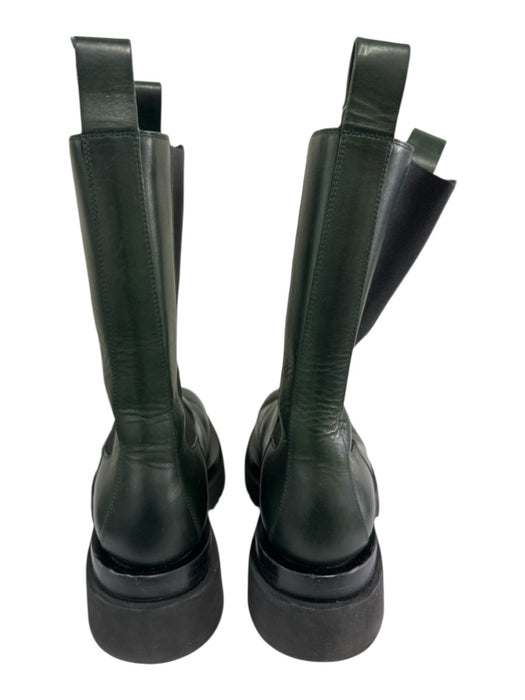 Bottega Veneta Shoe Size 41 Dark Green Leather Pull Tabs Elastic Sides Boots Dark Green / 41