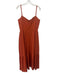 Iris & Ink Size 12 Orange Cotton Sleeveless Sweetheart Neckline Tiered Dress Orange / 12