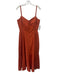Iris & Ink Size 12 Orange Cotton Sleeveless Sweetheart Neckline Tiered Dress Orange / 12