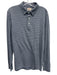 Faherty Size L Blue & Gray Cotton Blend Striped Polo Men's Long Sleeve Shirt Blue & Gray / L