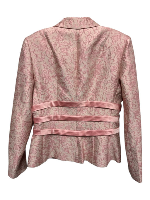 Kay Unger Size 8 Beige & Pink Silk Abstract Print Rhinestone Detail Skirt Set Beige & Pink / 8