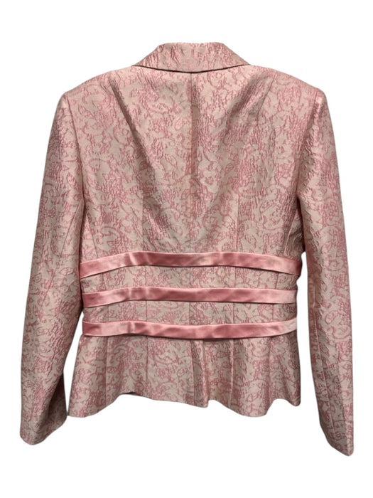 Kay Unger Size 8 Beige & Pink Silk Abstract Print Rhinestone Detail Skirt Set Beige & Pink / 8