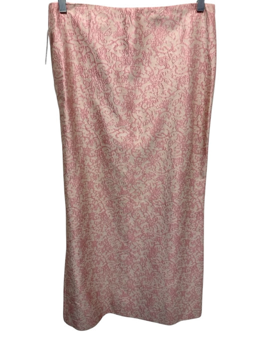 Kay Unger Size 8 Beige & Pink Silk Abstract Print Rhinestone Detail Skirt Set Beige & Pink / 8