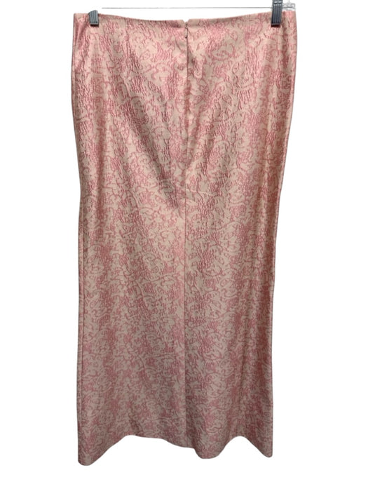 Kay Unger Size 8 Beige & Pink Silk Abstract Print Rhinestone Detail Skirt Set Beige & Pink / 8