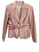 Kay Unger Size 8 Beige & Pink Silk Abstract Print Rhinestone Detail Skirt Set Beige & Pink / 8