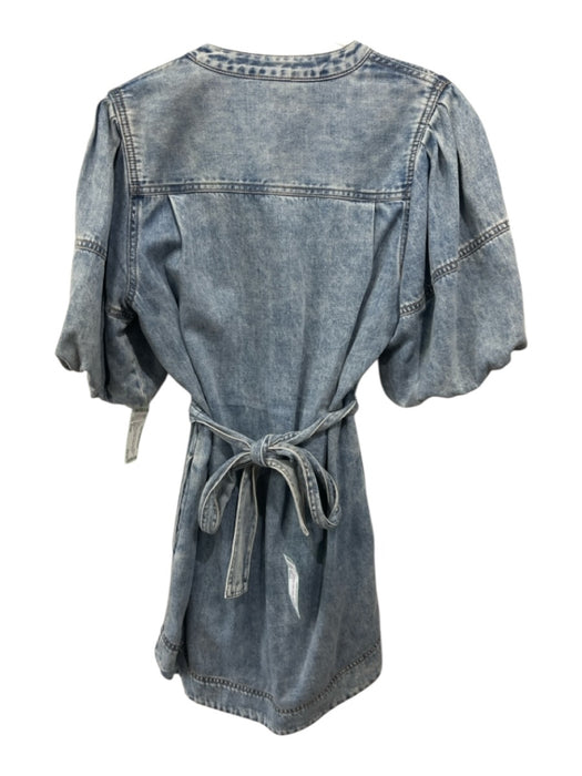 Rails Size Small Light Wash Cotton Denim Snap Button Closure Acid Wash Dress Light Wash / Small