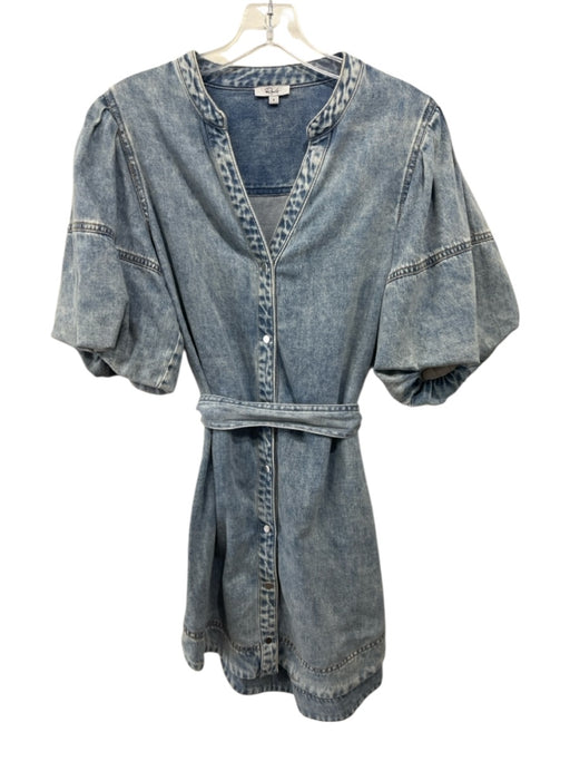 Rails Size Small Light Wash Cotton Denim Snap Button Closure Acid Wash Dress Light Wash / Small