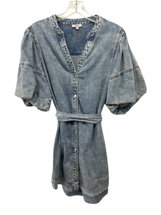 Rails Size Small Light Wash Cotton Denim Snap Button Closure Acid Wash Dress Light Wash / Small