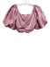 Mitylene Size Small Pink Polyester Blend Short Balloon Sleeve Shimmer Ruched Top Pink / Small