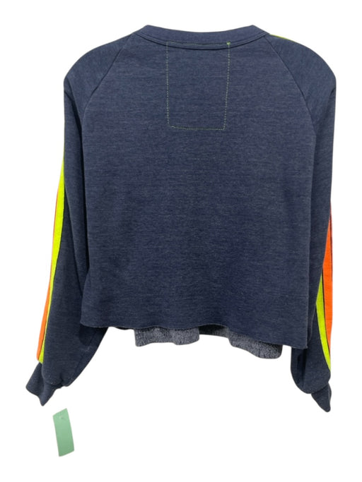 Aviator Nation Size Medium Navy, Orange, Green Cotton Blend Long Sleeve Sweater Navy, Orange, Green / Medium