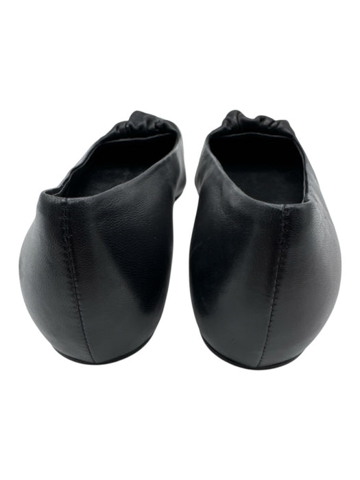 Toteme Shoe Size 36 Black Leather Pointed Square Toe Gathered Slip On Flats Black / 36