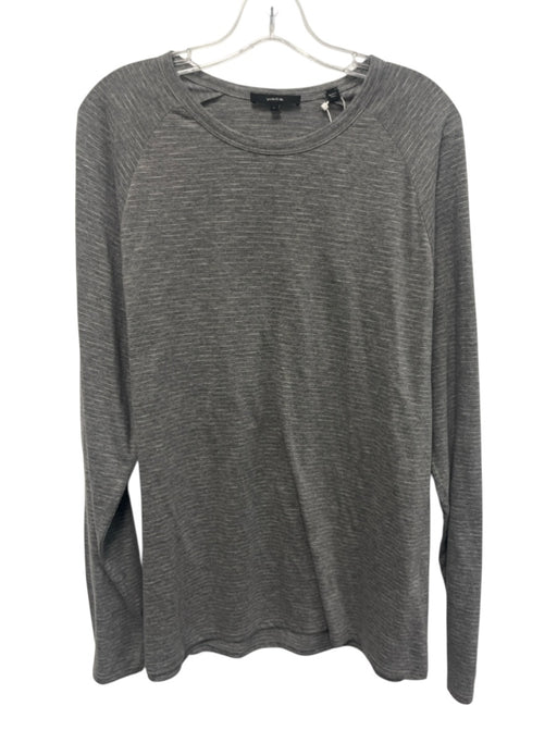 Vince NWT Size L Gray & White Coated Canvas Men's Long Sleeve Top Gray & White / L