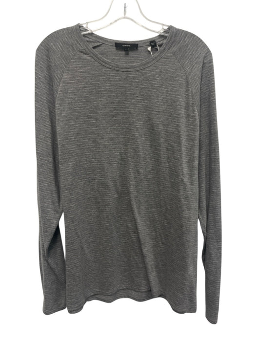 Vince NWT Size L Gray & White Coated Canvas Men's Long Sleeve Top Gray & White / L