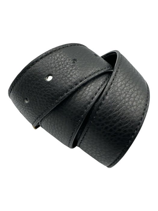Fendi Black Leather Gold Hardware Men's Belt Black