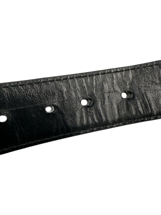 Fendi Black Leather Gold Hardware Men's Belt Black