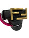 Fendi Black Leather Gold Hardware Men's Belt Black