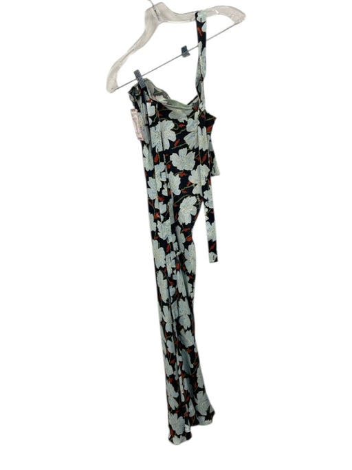Off-White Size 38 Black, Blue & Red Viscose Sleeveless Floral Side Zip Dress Black, Blue & Red / 38