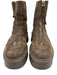 The Row Shoe Size 35.5 Brown Leather Upper Suede Front Zip Platform Ankle Boots Brown / 35.5