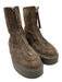 The Row Shoe Size 35.5 Brown Leather Upper Suede Front Zip Platform Ankle Boots Brown / 35.5