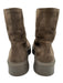 The Row Shoe Size 35.5 Brown Leather Upper Suede Front Zip Platform Ankle Boots Brown / 35.5