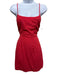 NBD Size XS Coral Red Viscose & Rayon Spaghetti Strap Criss Cross Back Dress Coral Red / XS