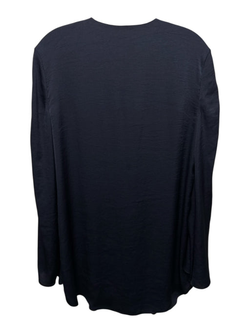 Haute Hippie Size XS Navy Blue Polyester Satin Long Bell Sleeve Shift Dress Navy Blue / XS