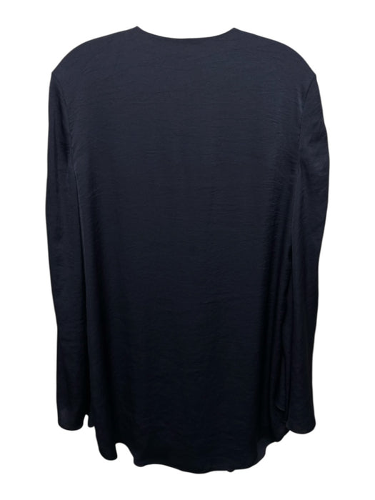 Haute Hippie Size XS Navy Blue Polyester Satin Long Bell Sleeve Shift Dress Navy Blue / XS